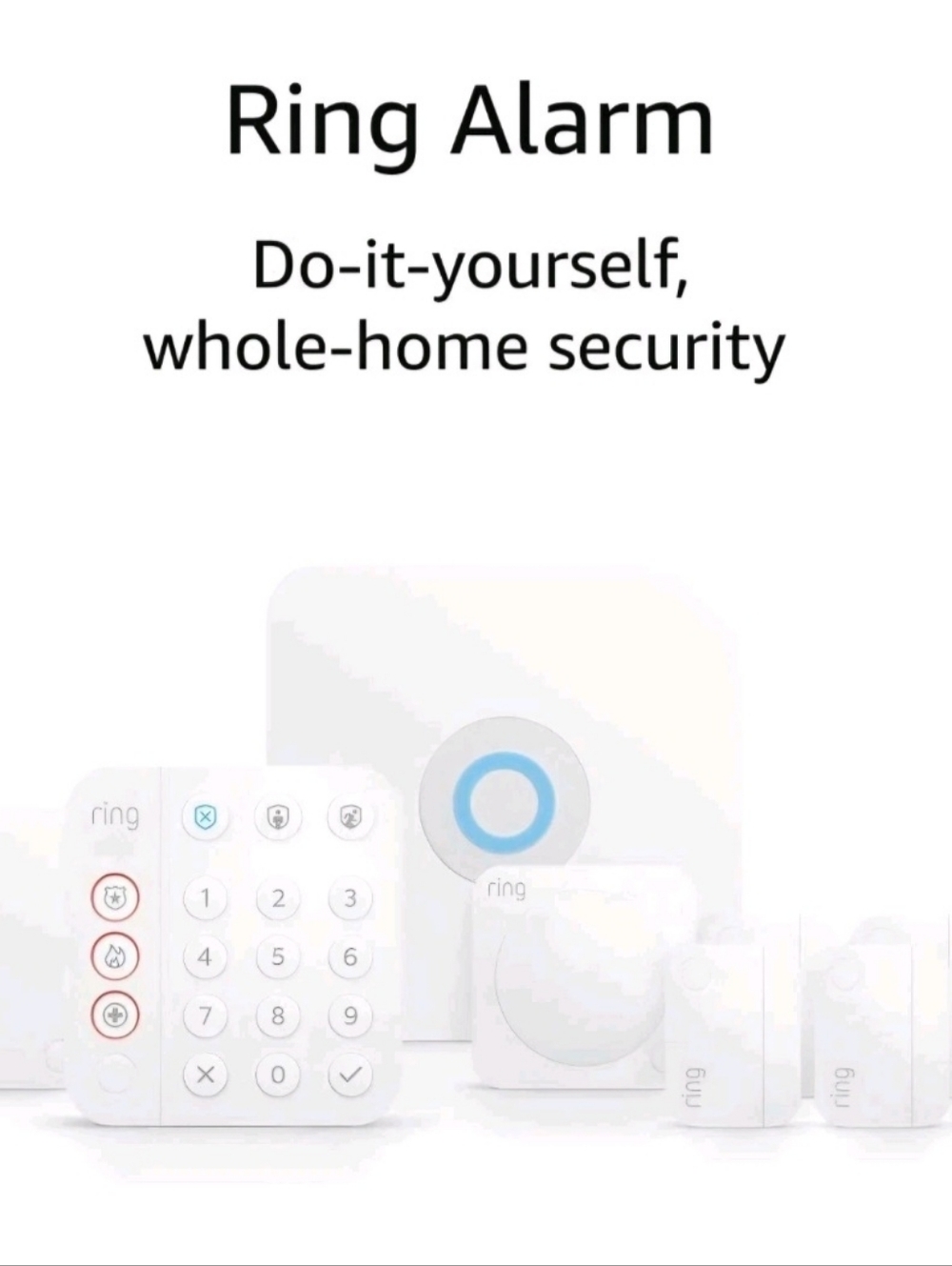 New Ring Alarm 8 Piece Kit 2nd Generation Home Security System Works W Alexa NOB